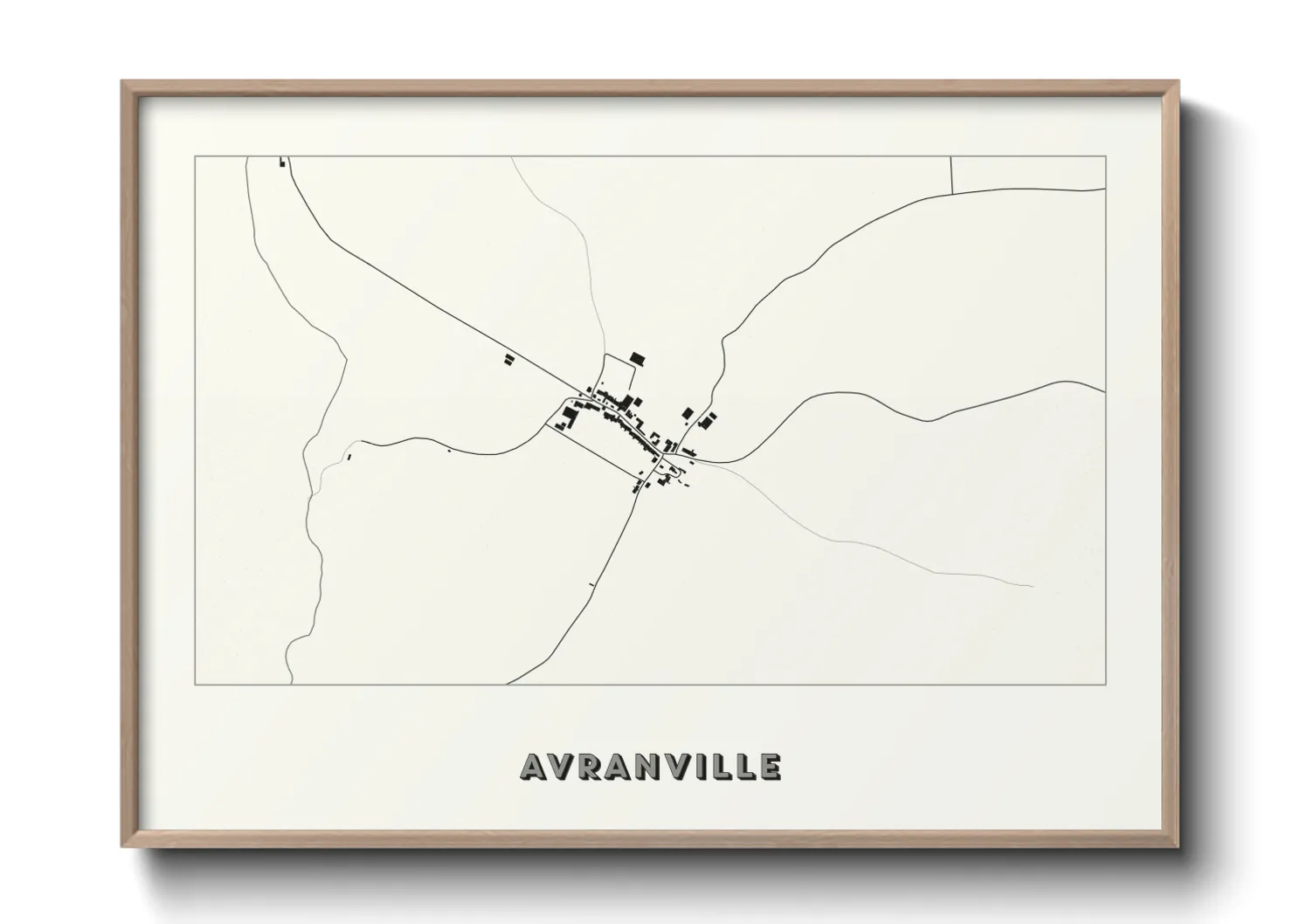 Une affiche de carte sur Avranville