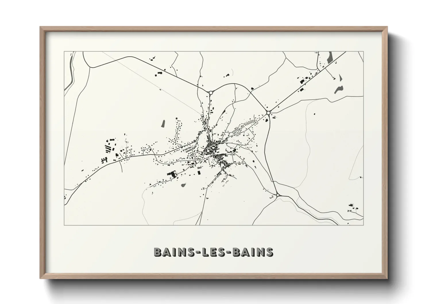 Une affiche de carte sur Bains-les-Bains