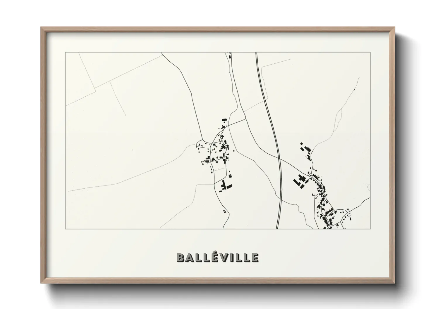 Une affiche de carte sur Balléville