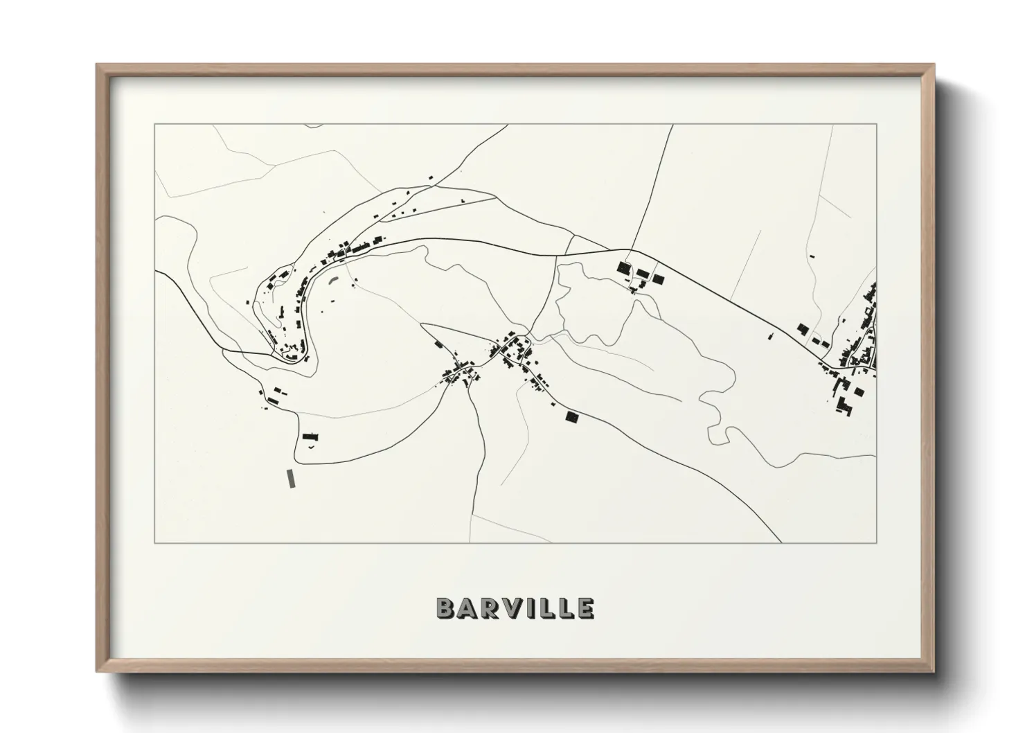 Une affiche de carte sur Barville