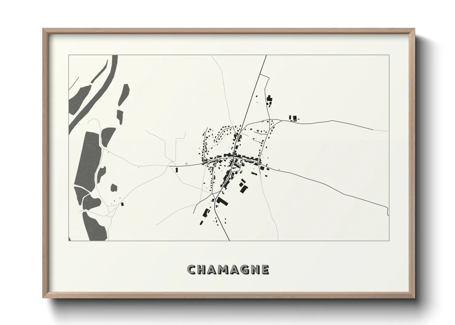 Une affiche de carte sur Chamagne