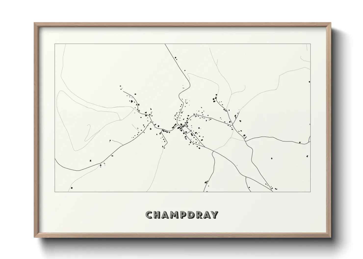 Une affiche de carte sur Champdray