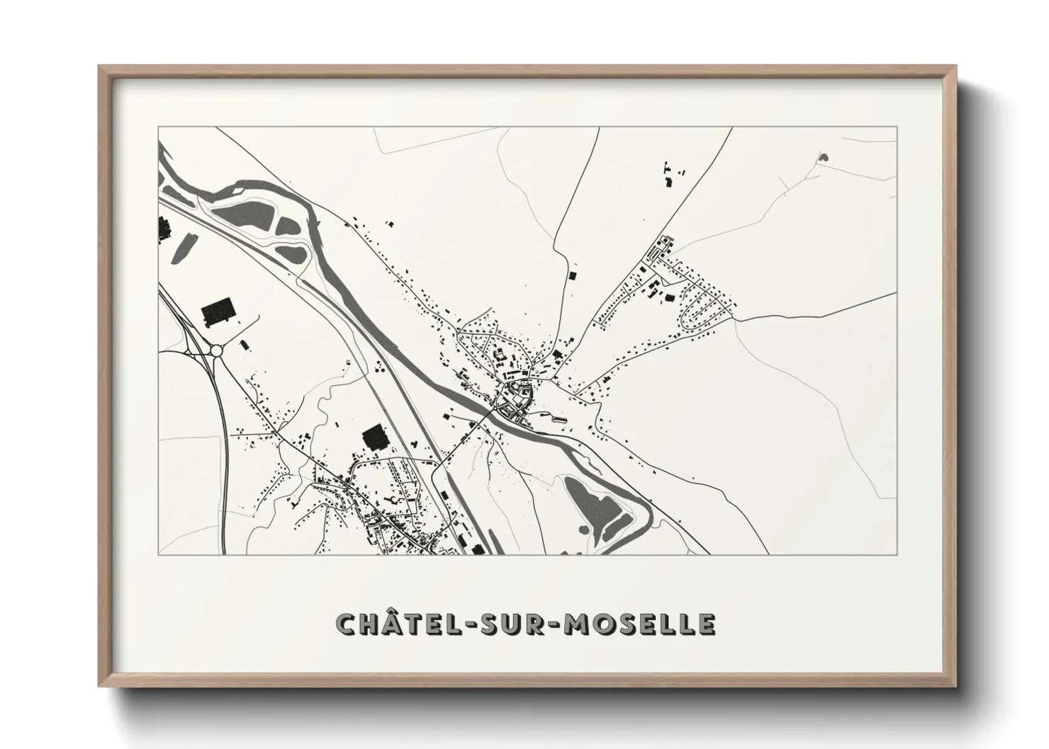 Une affiche de carte sur Châtel-sur-Moselle