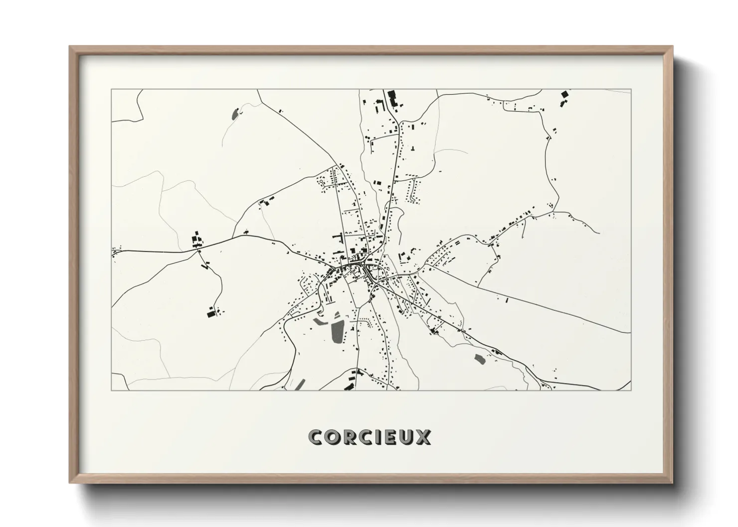 Une affiche de carte sur Corcieux