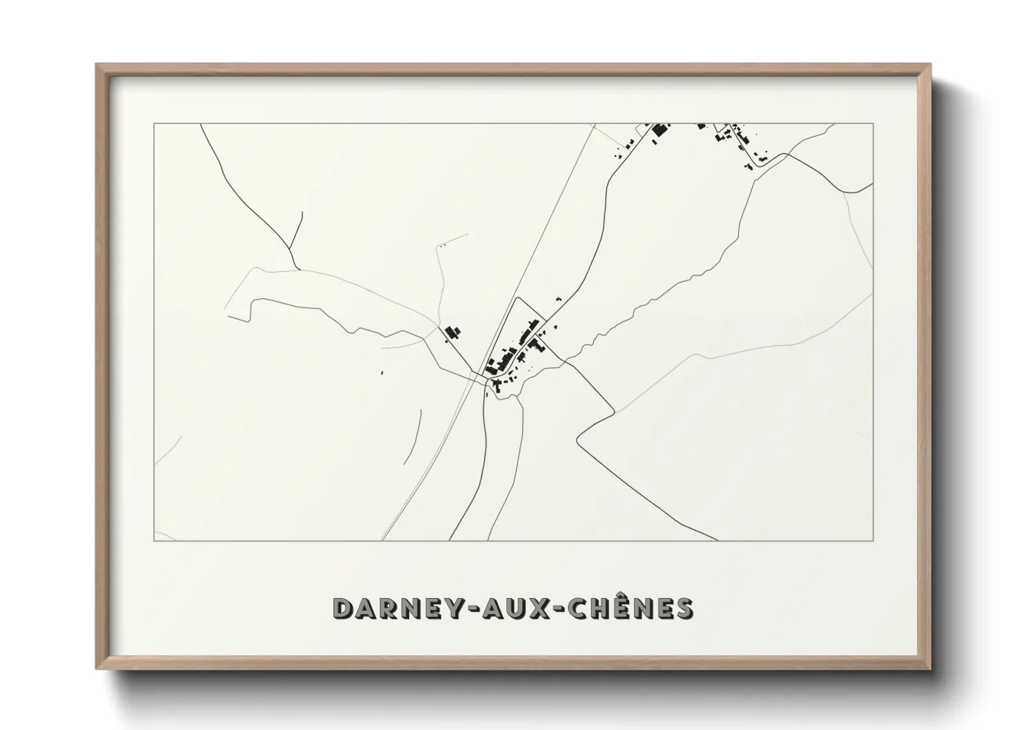 Une affiche de carte sur Darney-aux-Chênes