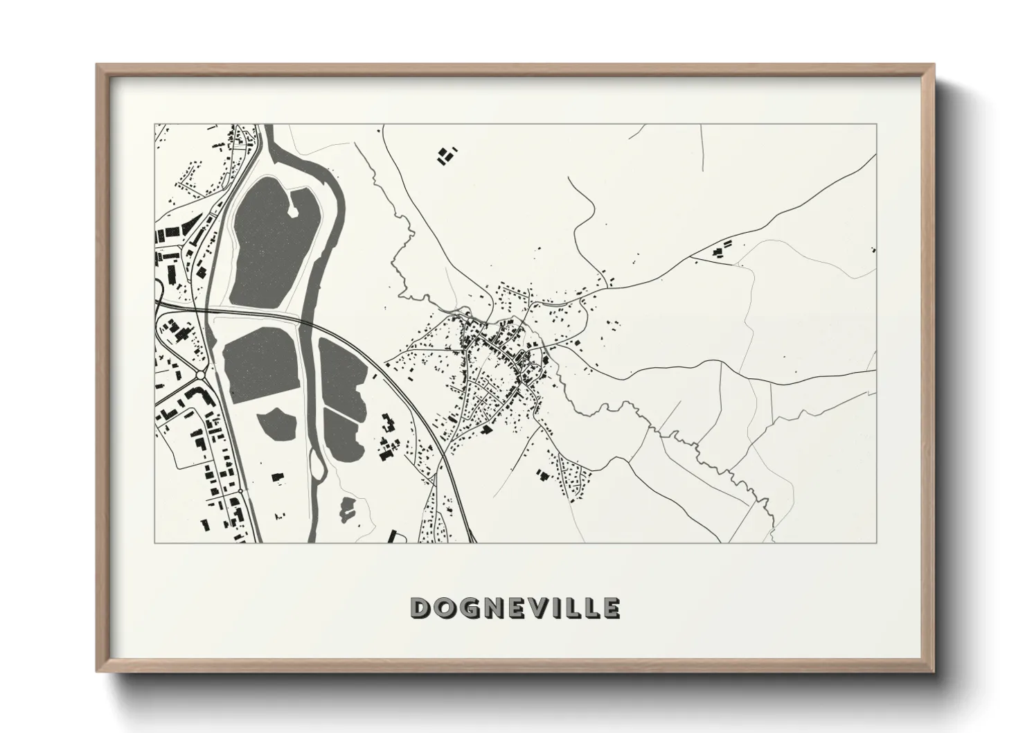 Une affiche de carte sur Dogneville