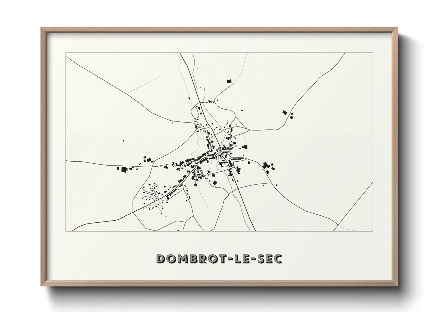 Une affiche de carte sur Dombrot-le-Sec
