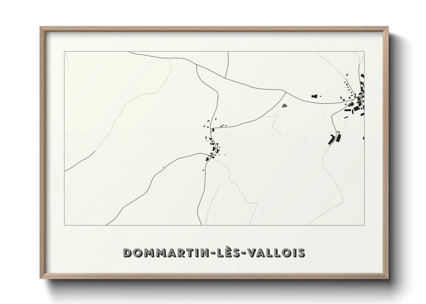 Une affiche de carte sur Dommartin-lès-Vallois