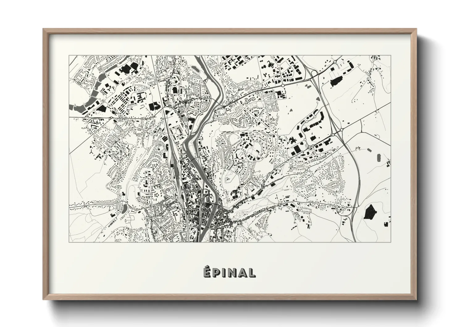 Une affiche de carte sur Épinal