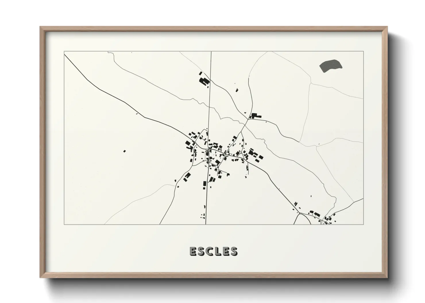 Une affiche de carte sur Escles