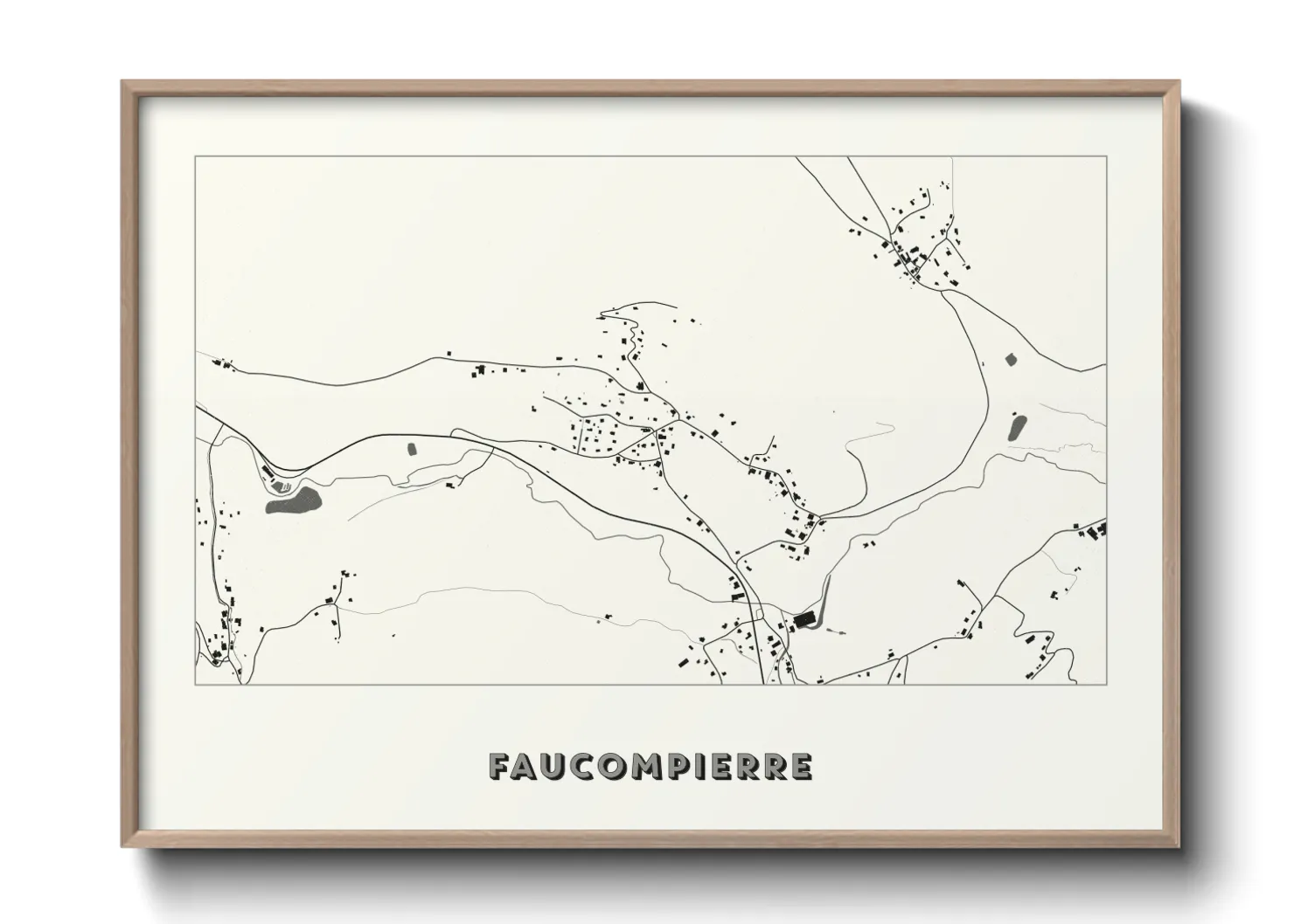 Une affiche de carte sur Faucompierre