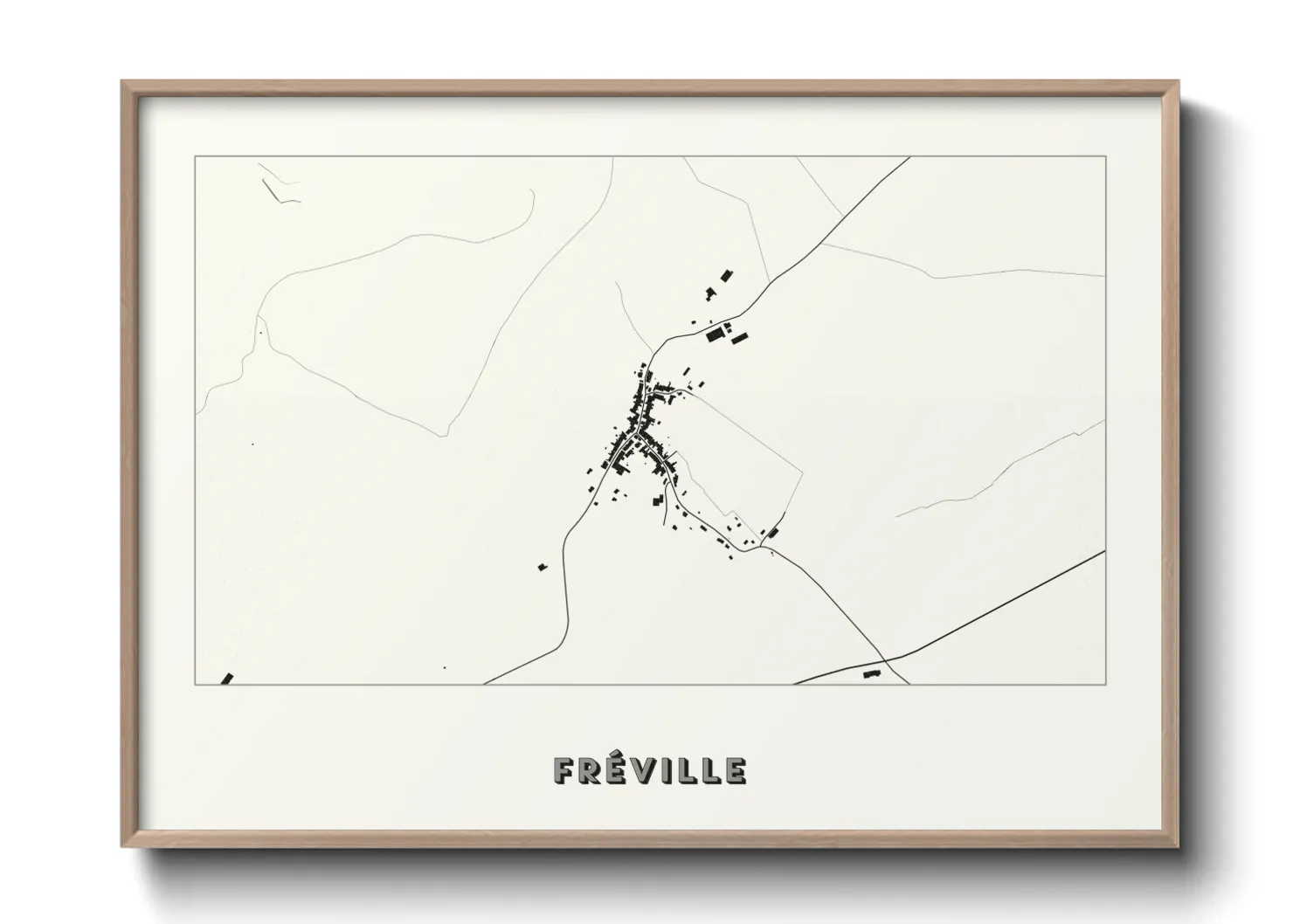 Une affiche de carte sur Fréville