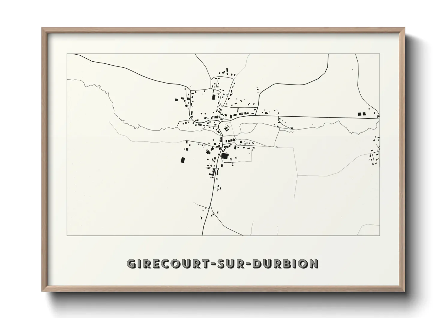 Une affiche de carte sur Girecourt-sur-Durbion