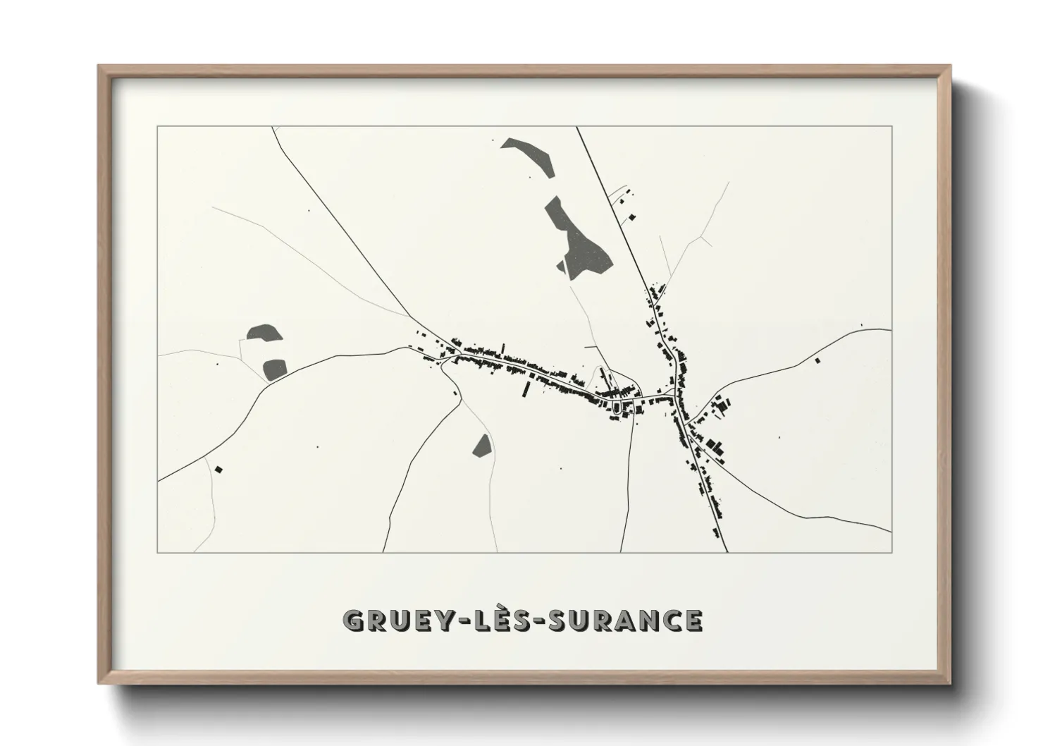 Une affiche de carte sur Gruey-lès-Surance