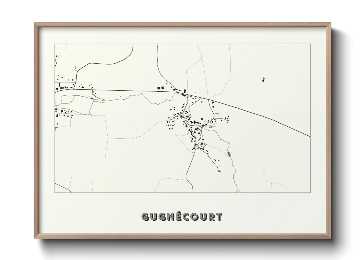 Une affiche de carte sur Gugnécourt