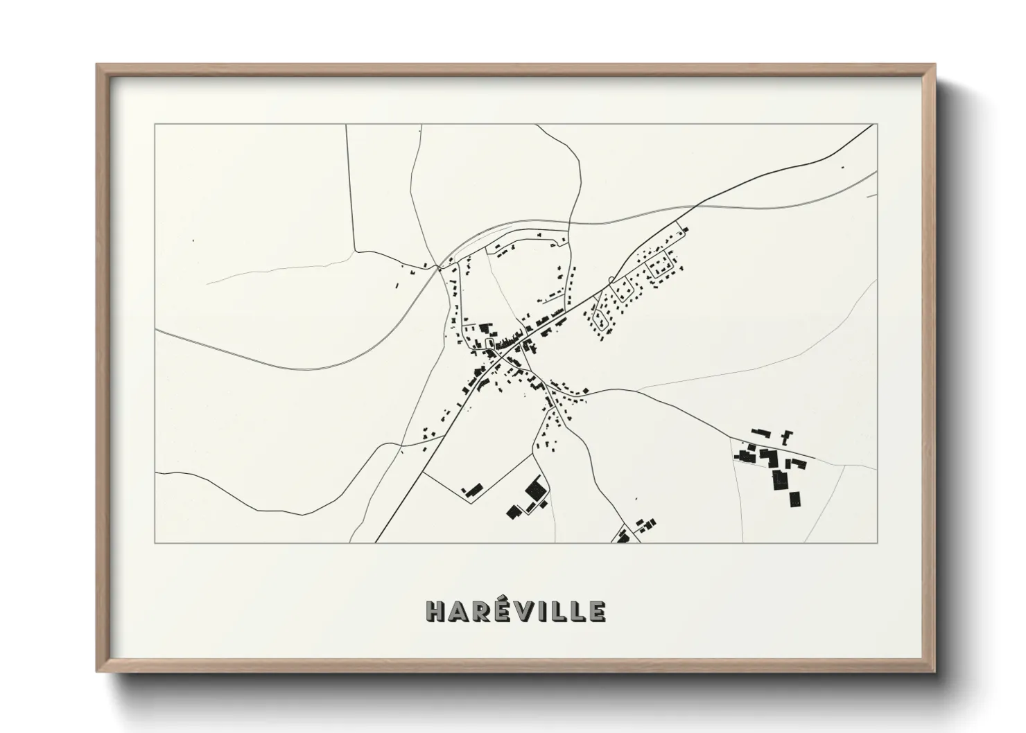 Une affiche de carte sur Haréville