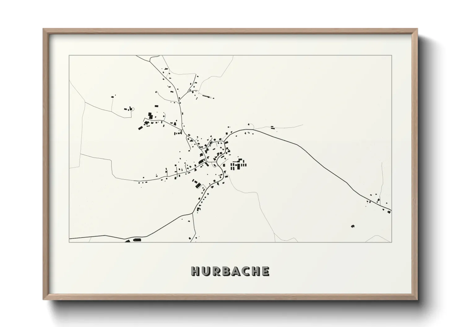 Une affiche de carte sur Hurbache
