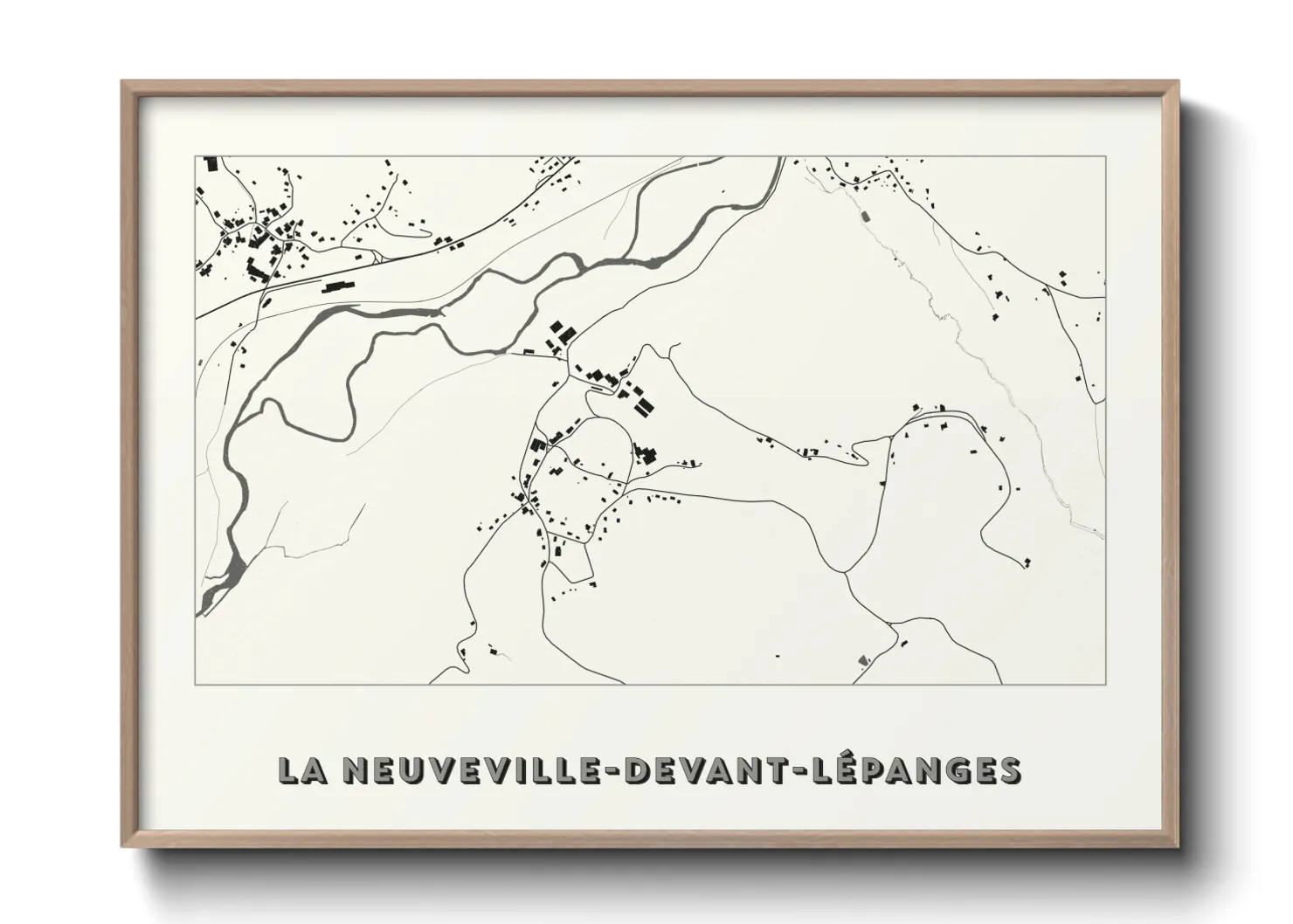 Une affiche de carte sur La Neuveville-devant-Lépanges