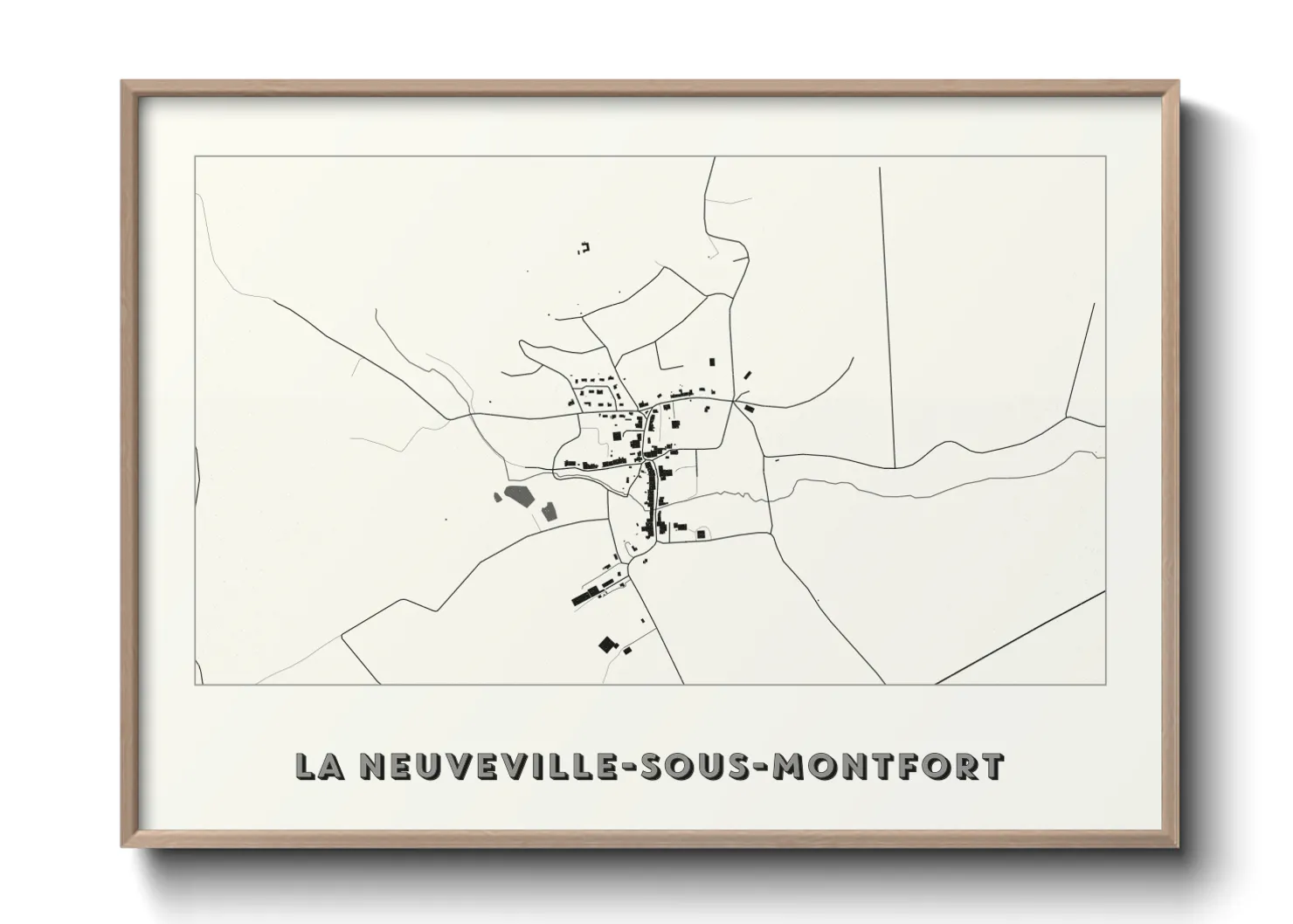 Une affiche de carte sur La Neuveville-sous-Montfort