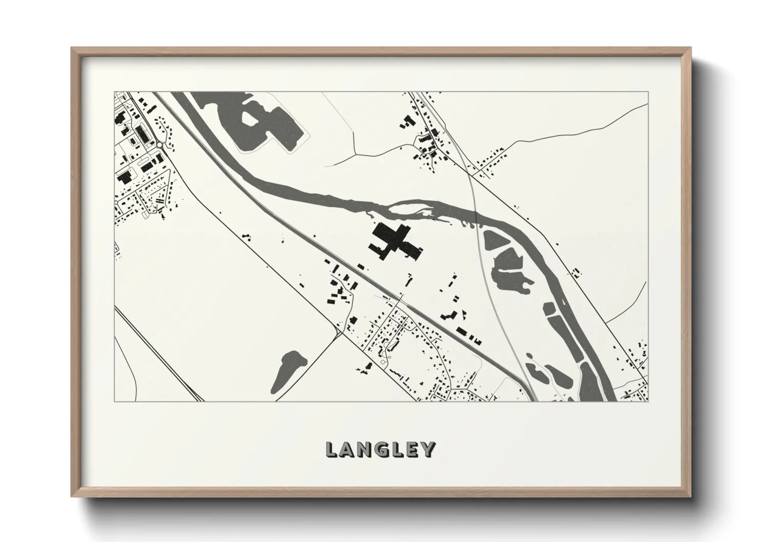 Une affiche de carte sur Langley