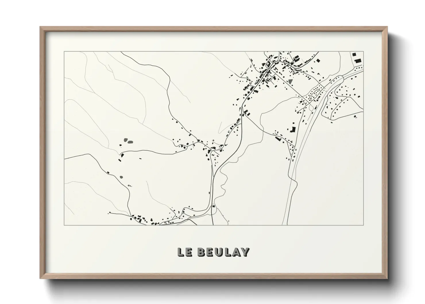 Une affiche de carte sur Le Beulay