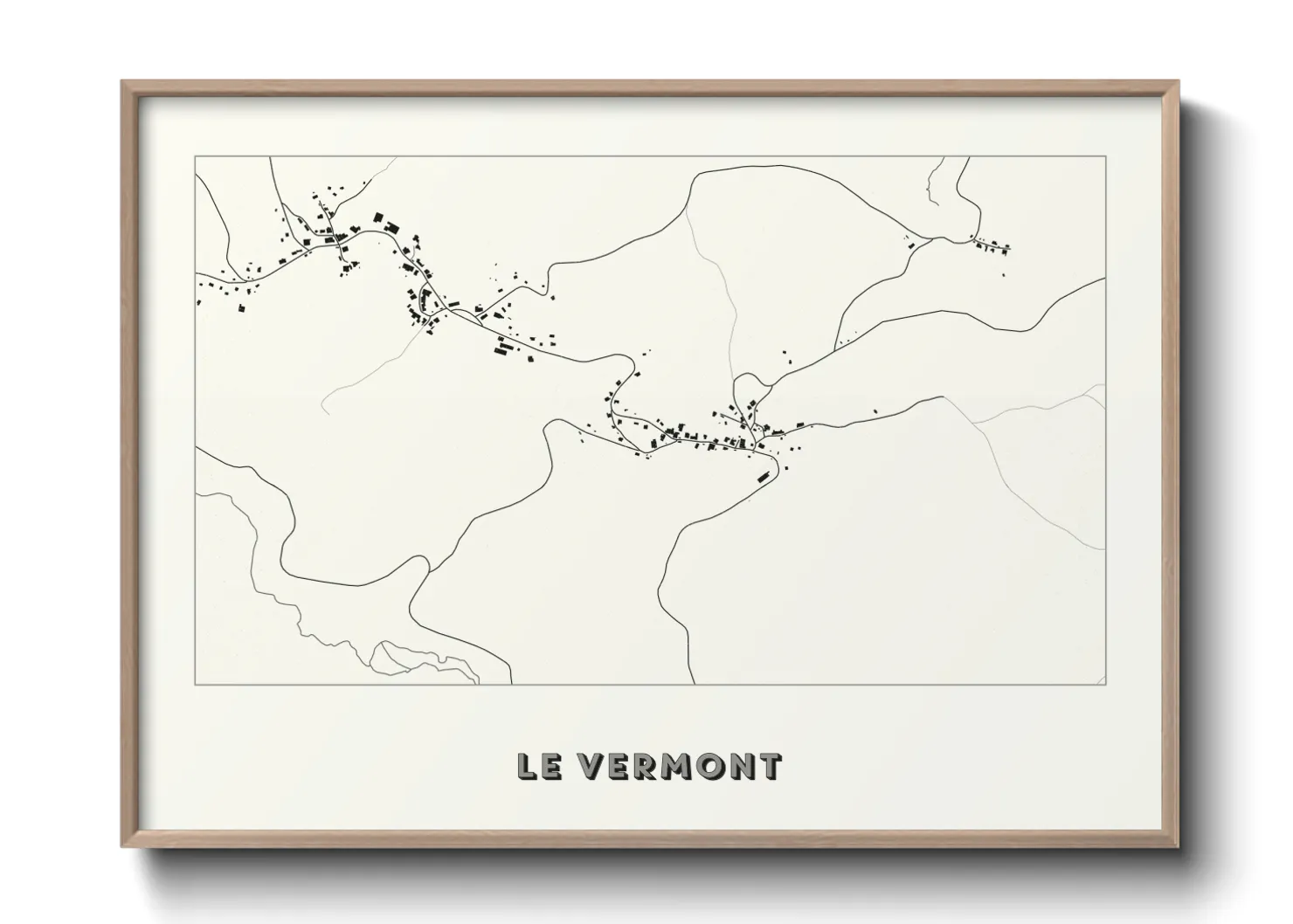 Une affiche de carte sur Le Vermont