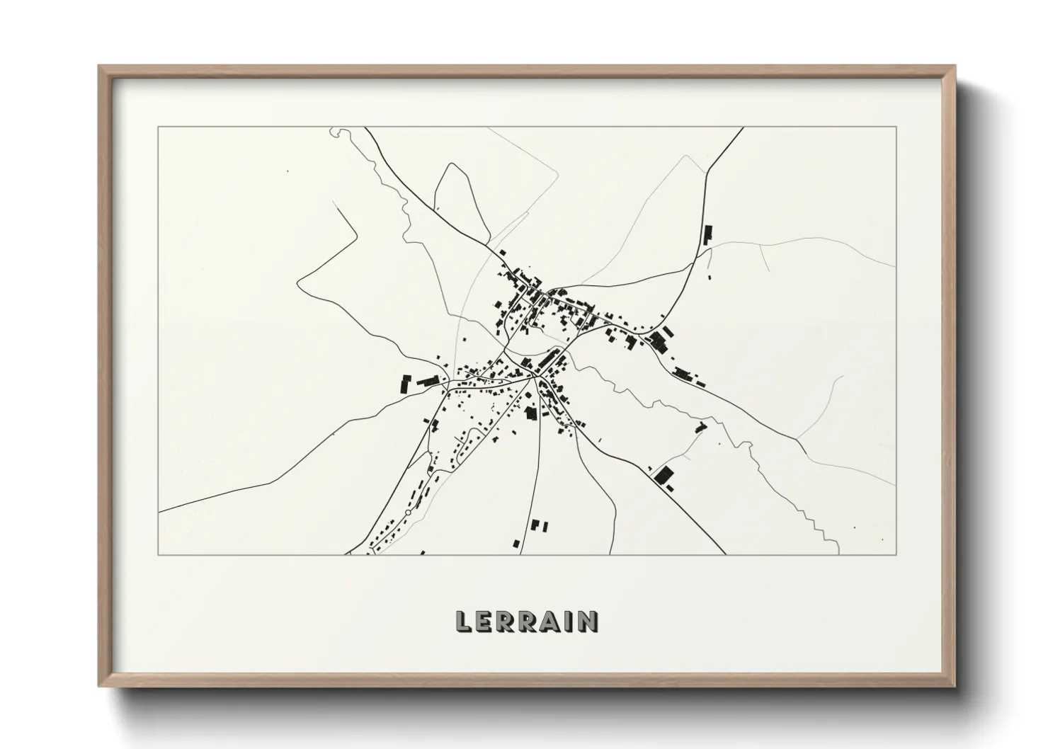 Une affiche de carte sur Lerrain