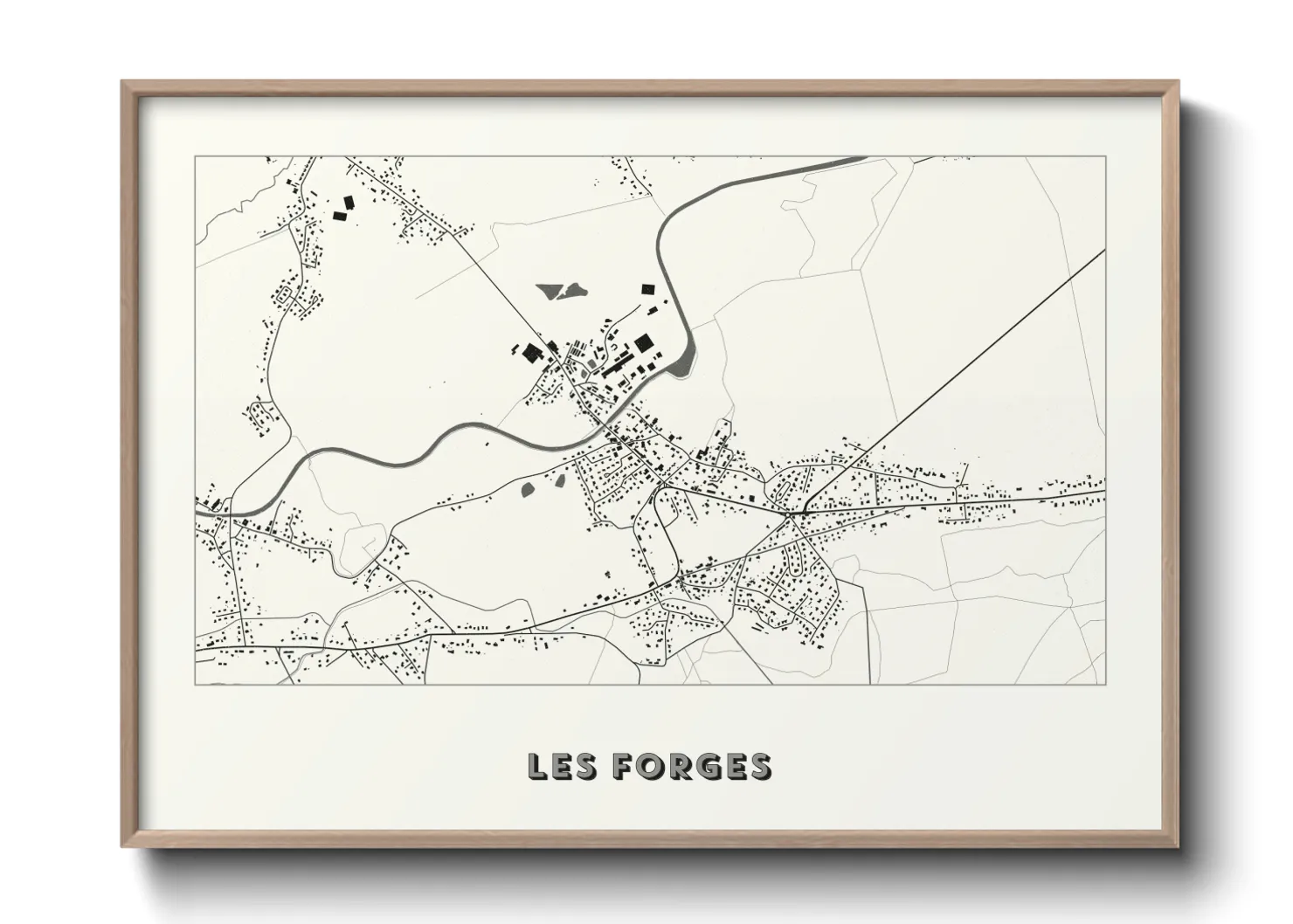 Une affiche de carte sur Les Forges