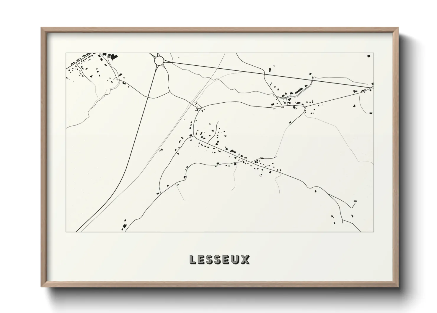 Une affiche de carte sur Lesseux