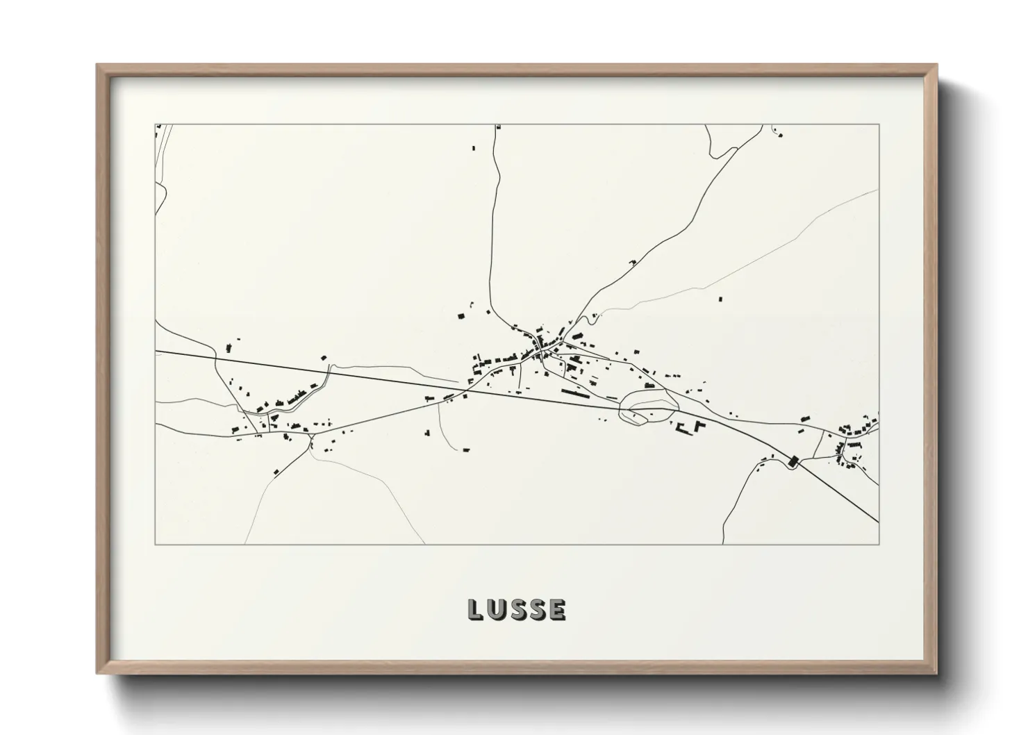 Une affiche de carte sur Lusse