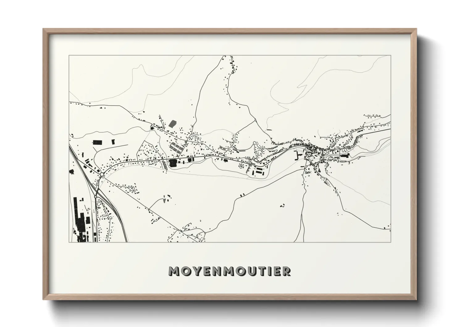 Une affiche de carte sur Moyenmoutier