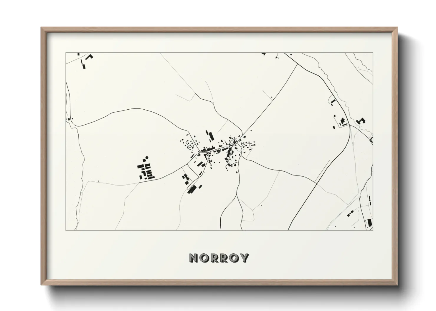 Une affiche de carte sur Norroy