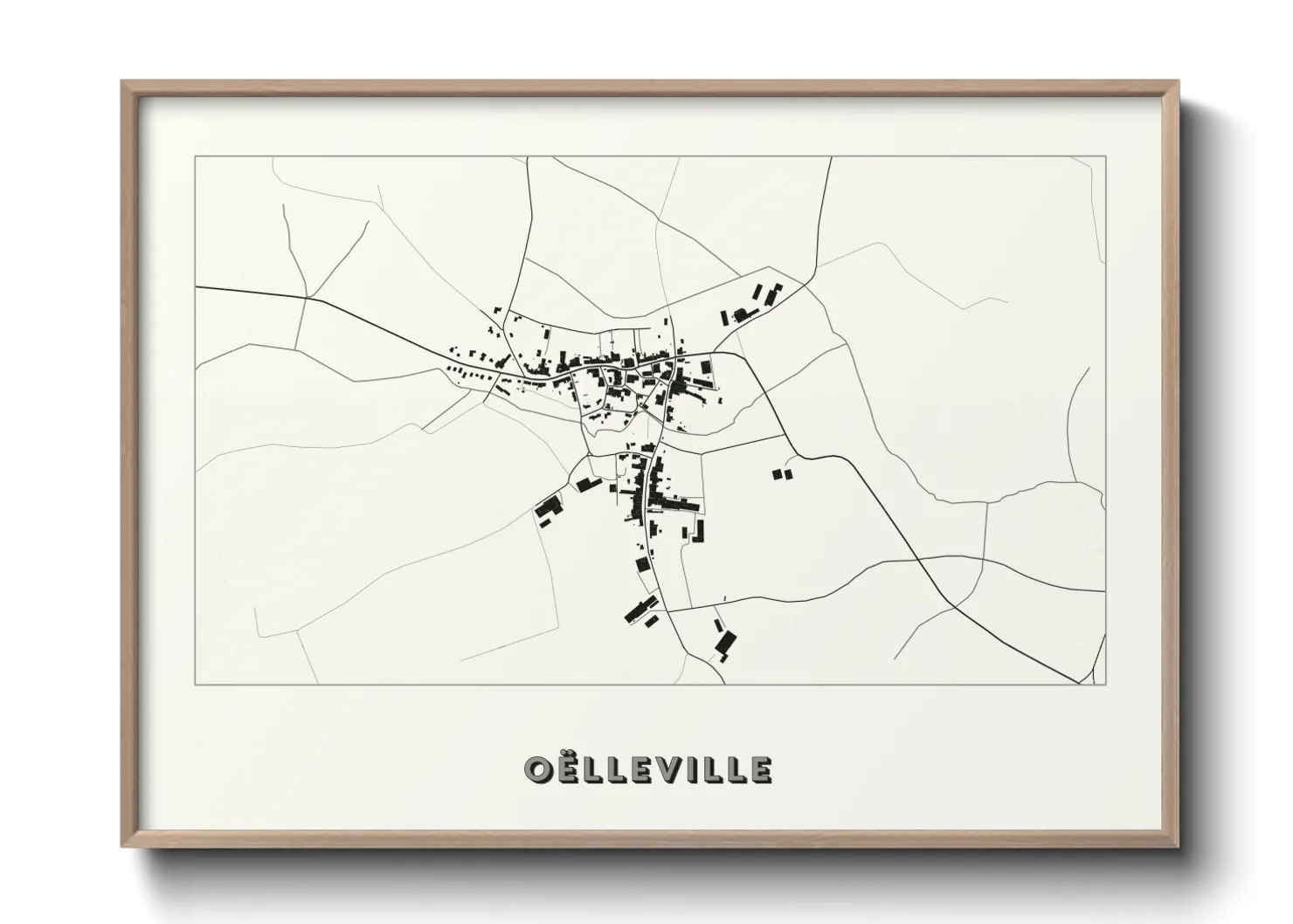 Une affiche de carte sur Oëlleville