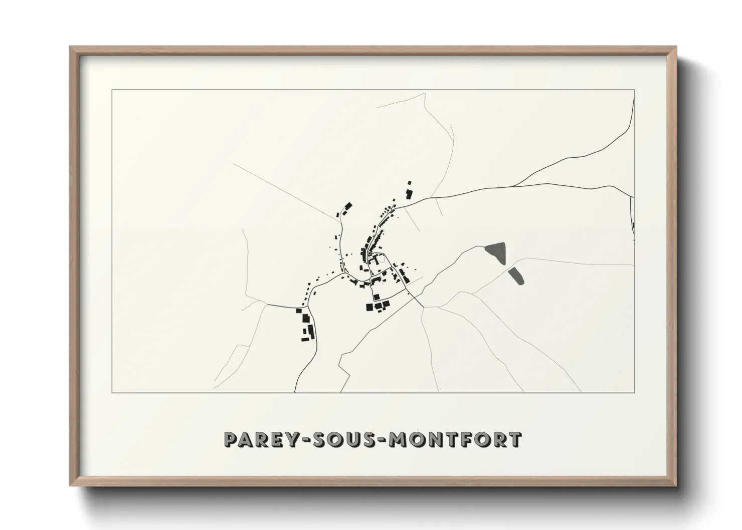 Une affiche de carte sur Parey-sous-Montfort