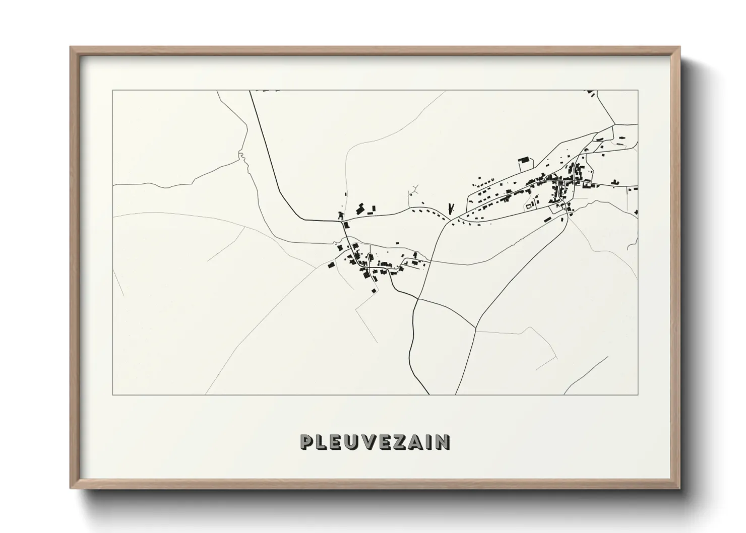 Une affiche de carte sur Pleuvezain