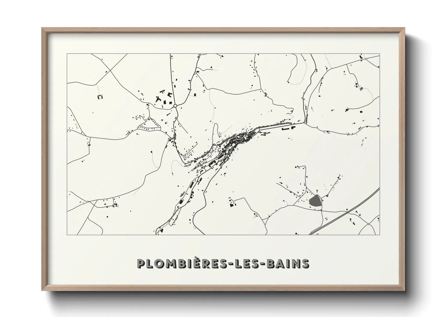 Une affiche de carte sur Plombières-les-Bains