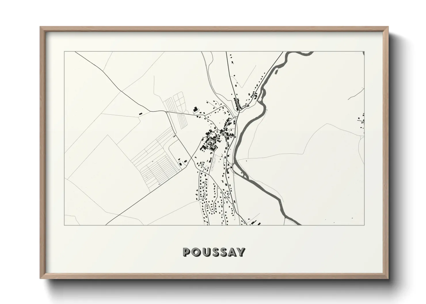 Une affiche de carte sur Poussay