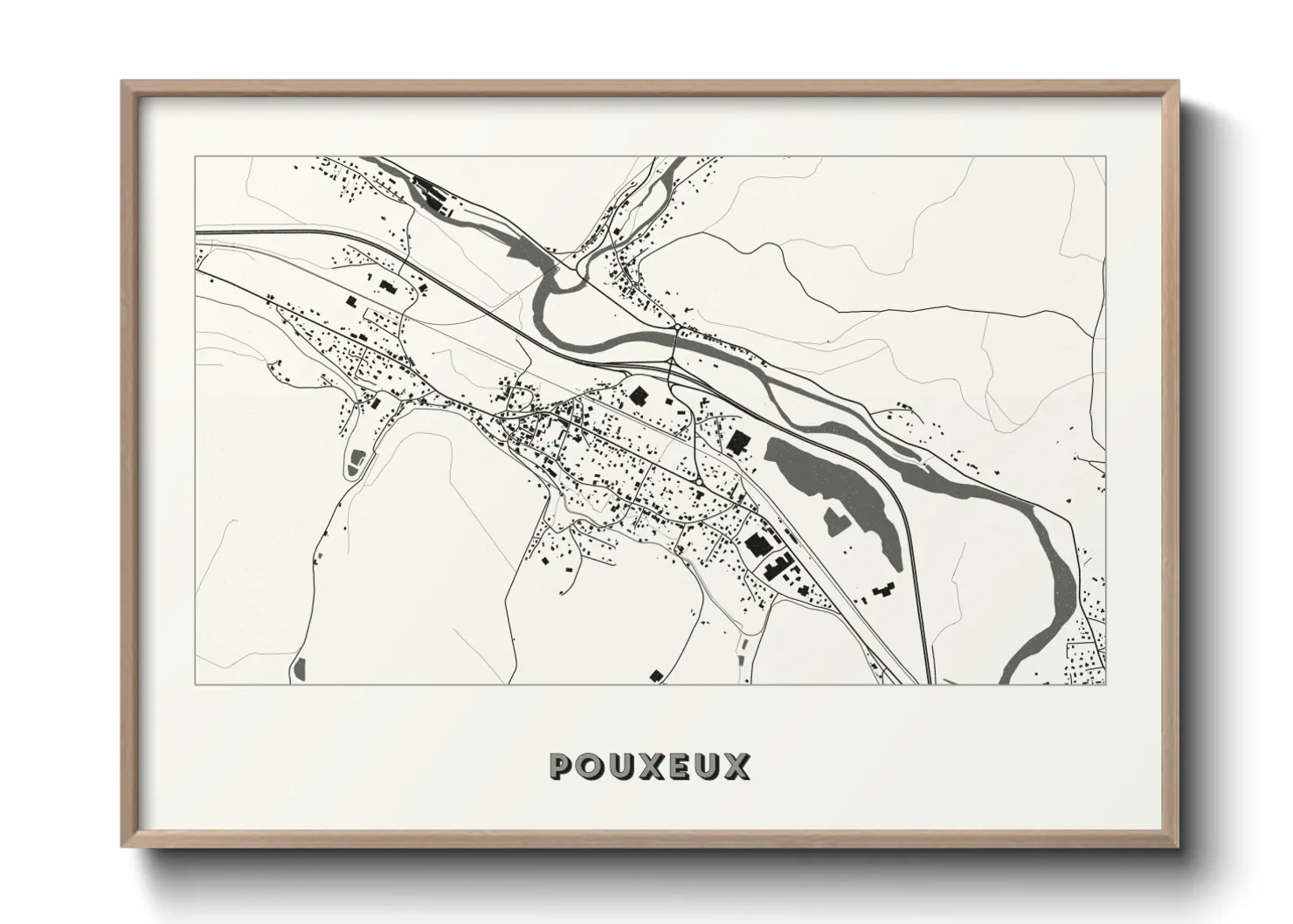 Une affiche de carte sur Pouxeux