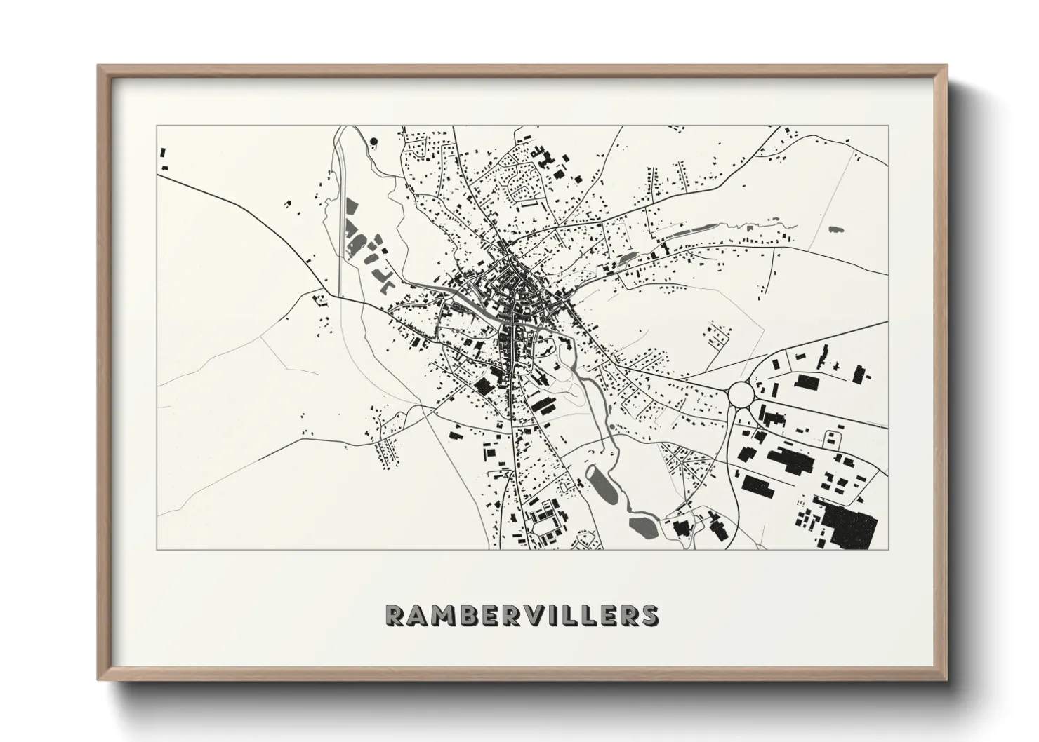 Une affiche de carte sur Rambervillers