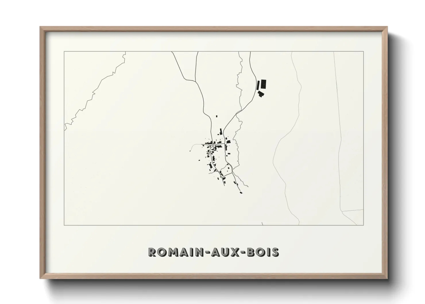 Une affiche de carte sur Romain-aux-Bois