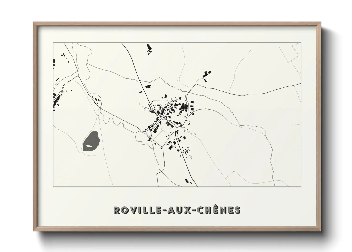 Une affiche de carte sur Roville-aux-Chênes