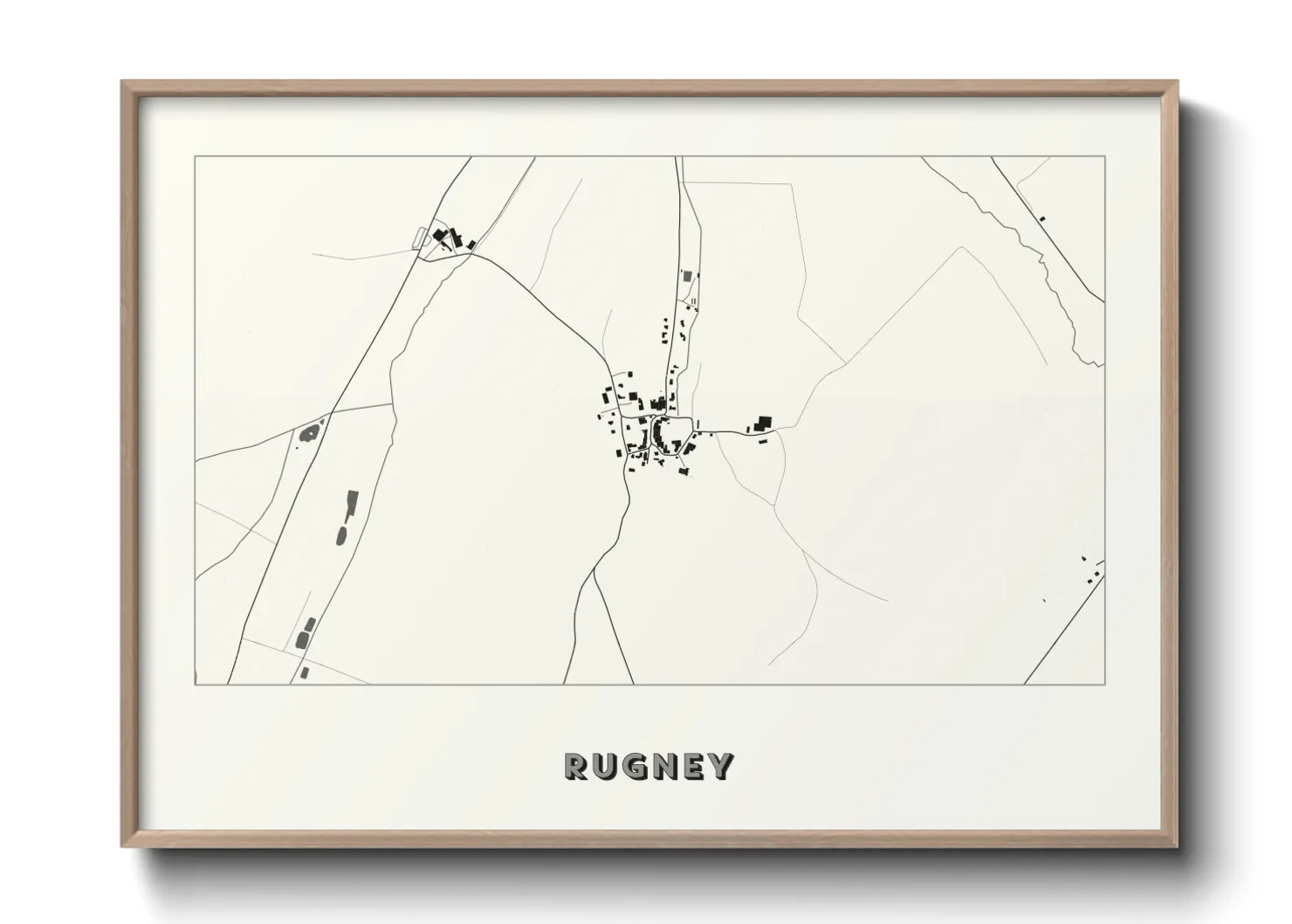 Une affiche de carte sur Rugney