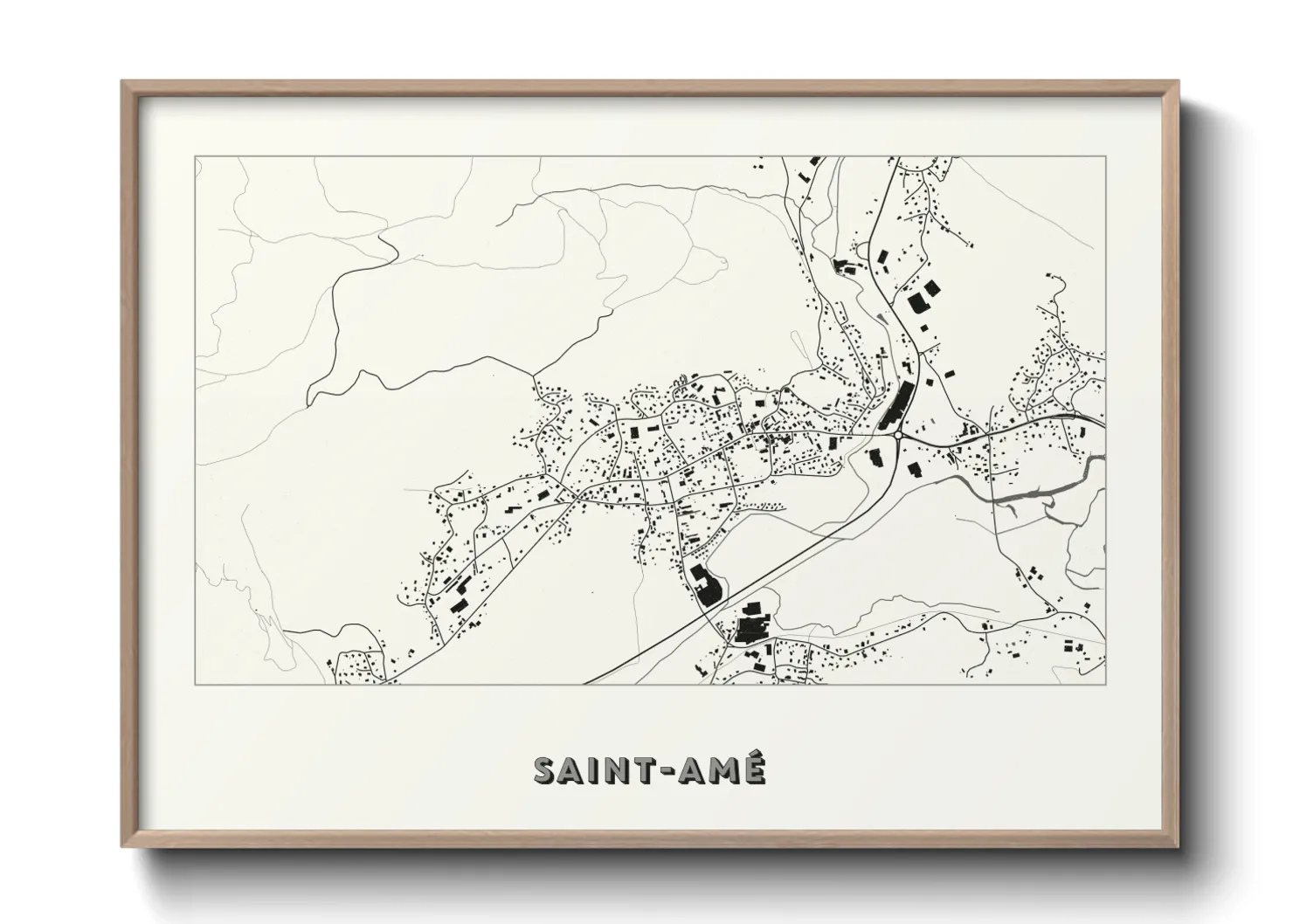 Une affiche de carte sur Saint-Amé