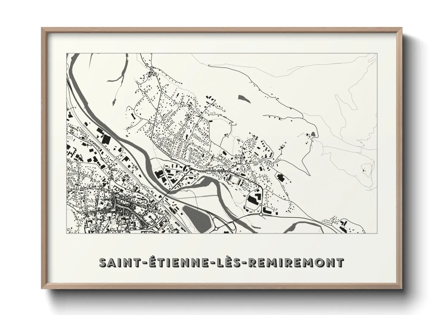 Une affiche de carte sur Saint-Étienne-lès-Remiremont