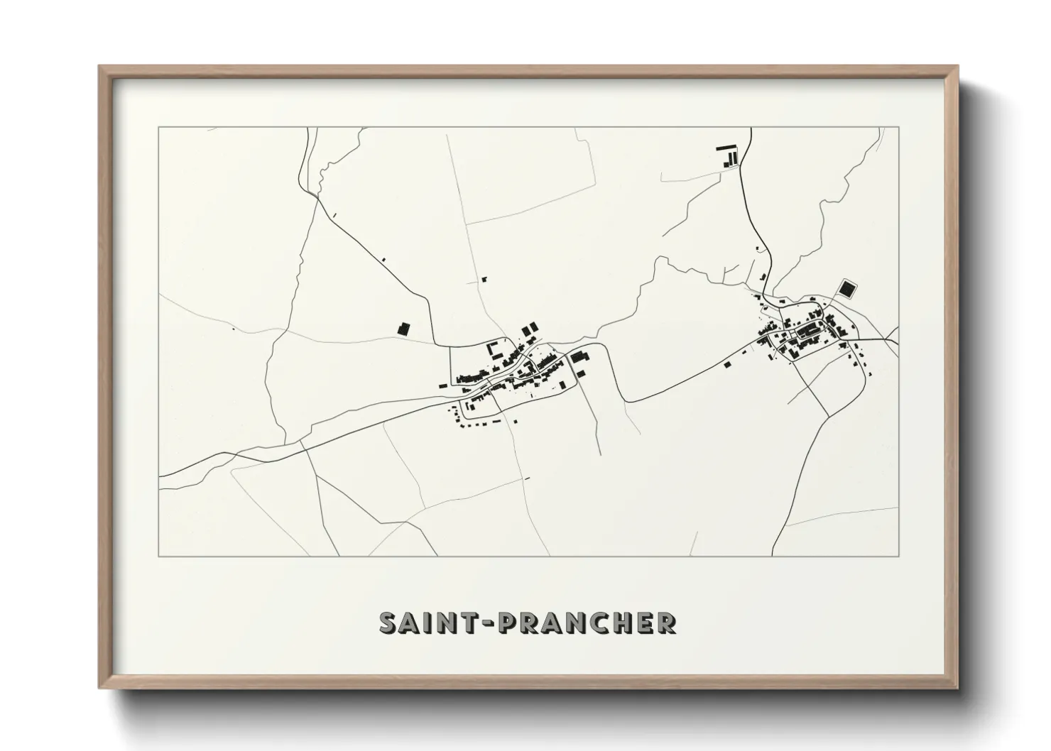 Une affiche de carte sur Saint-Prancher