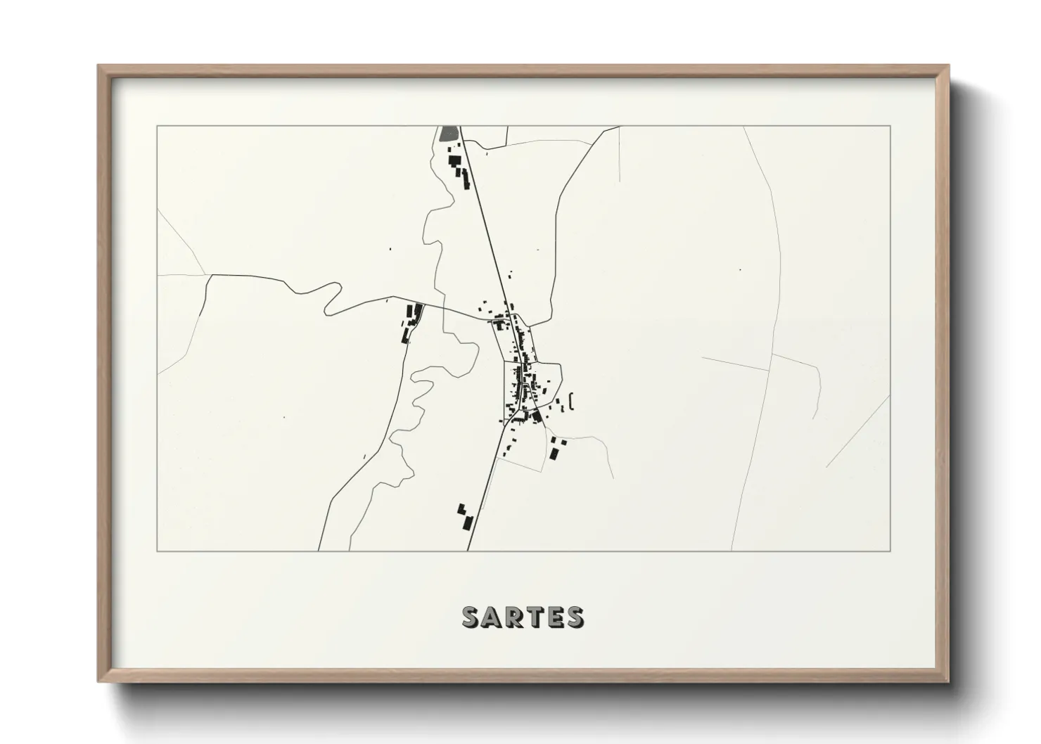 Une affiche de carte sur Sartes