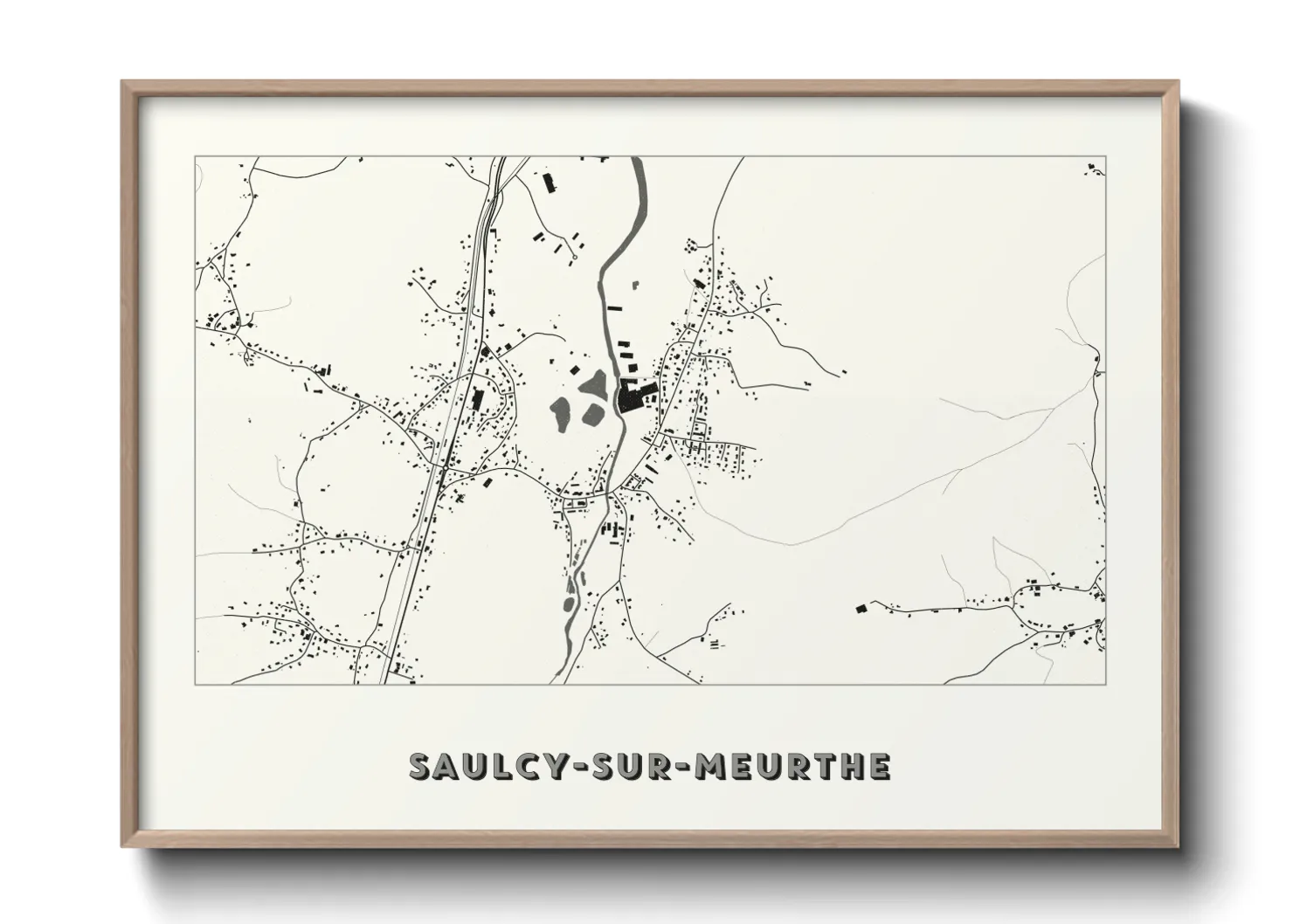Une affiche de carte sur Saulcy-sur-Meurthe