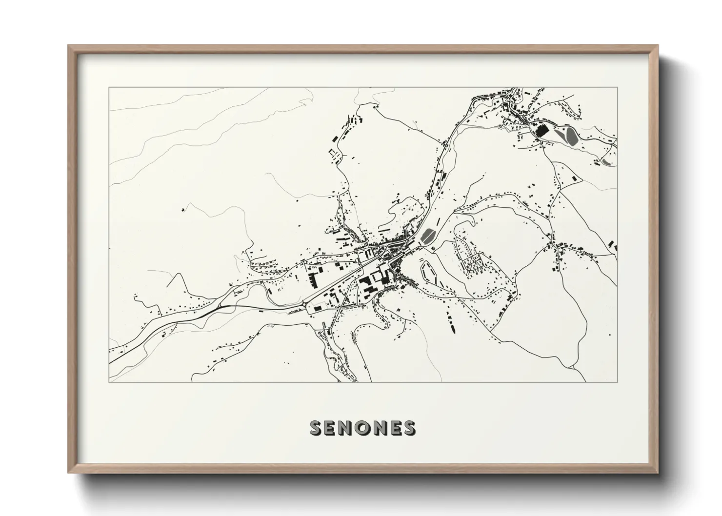 Une affiche de carte sur Senones