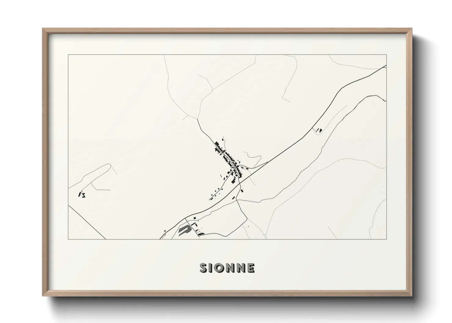 Une affiche de carte sur Sionne