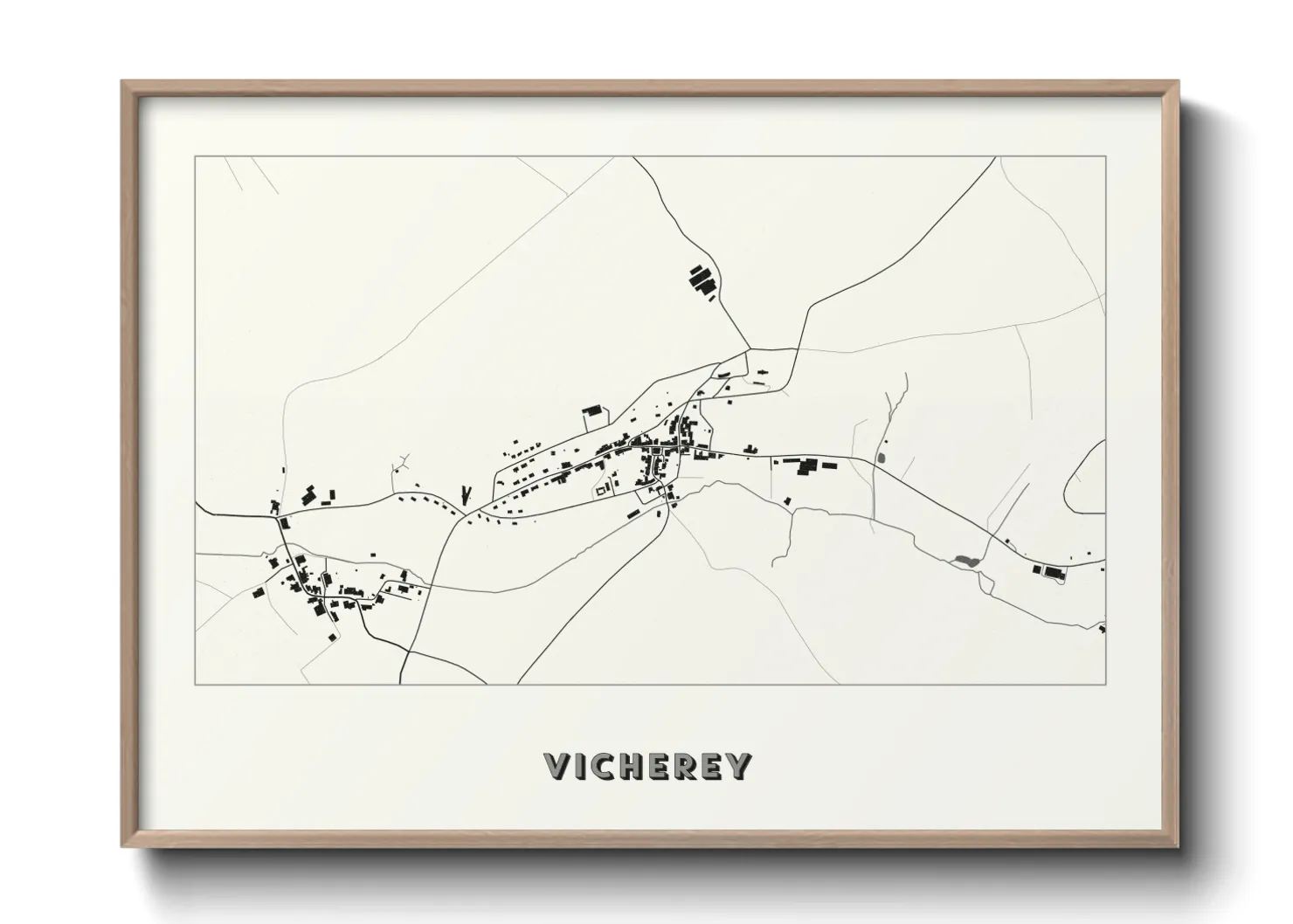 Une affiche de carte sur Vicherey